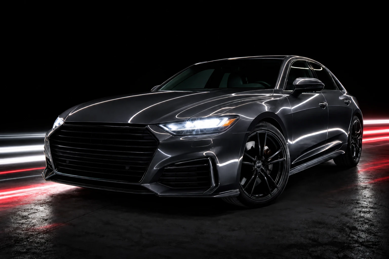 Car exterior — Motion Composite variation of Automotive Light Painting.