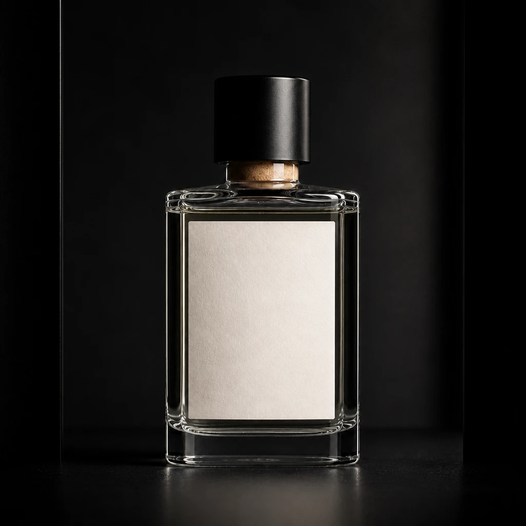 Product bottle — Close Card Edge variation of Black Card Transparent Bottle Control.