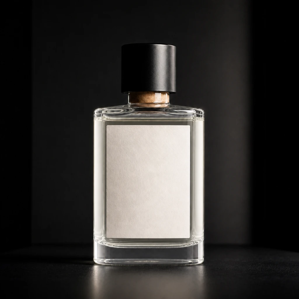 Product bottle — Flat Reflection Warning variation of Black Card Transparent Bottle Control.