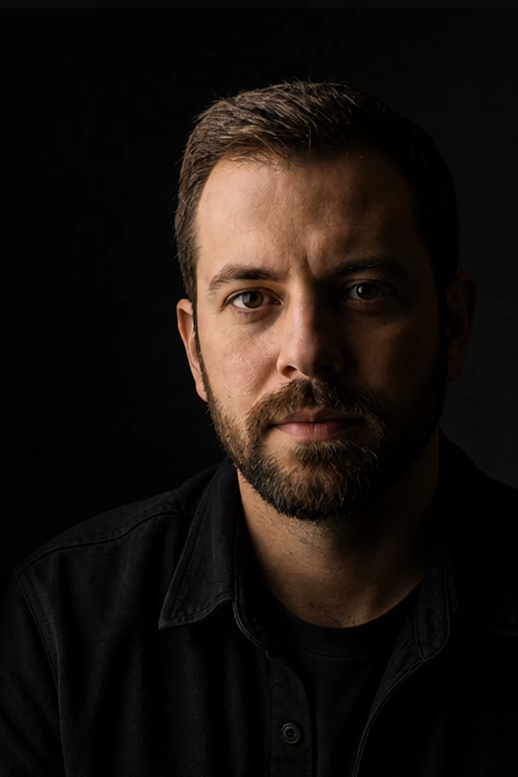Portrait subject — Reflector Rescue variation of Black Flag Portrait Control.