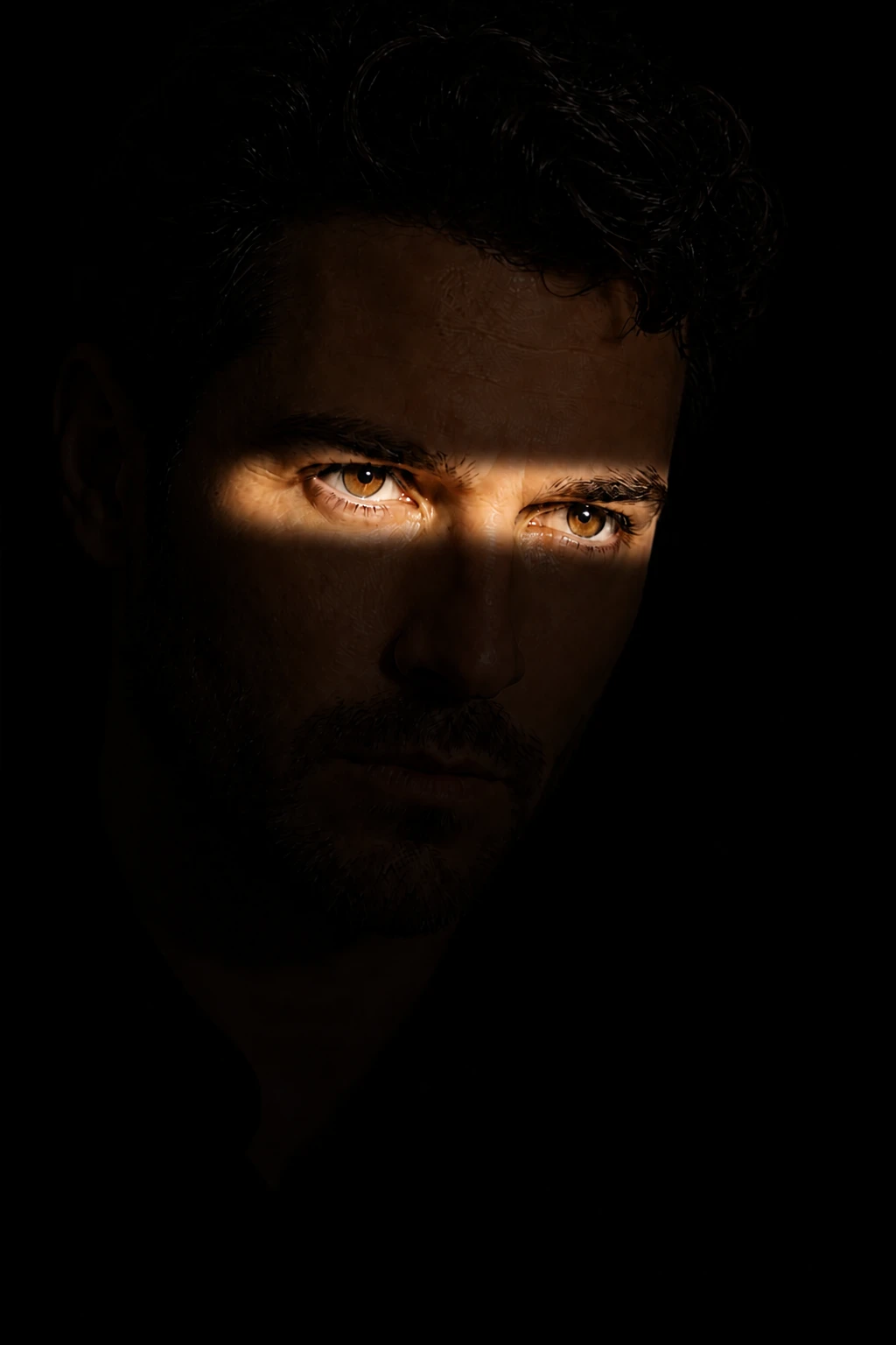 Portrait subject — Eye Slit Only variation of Cutter Slash Light Cinematic Face.