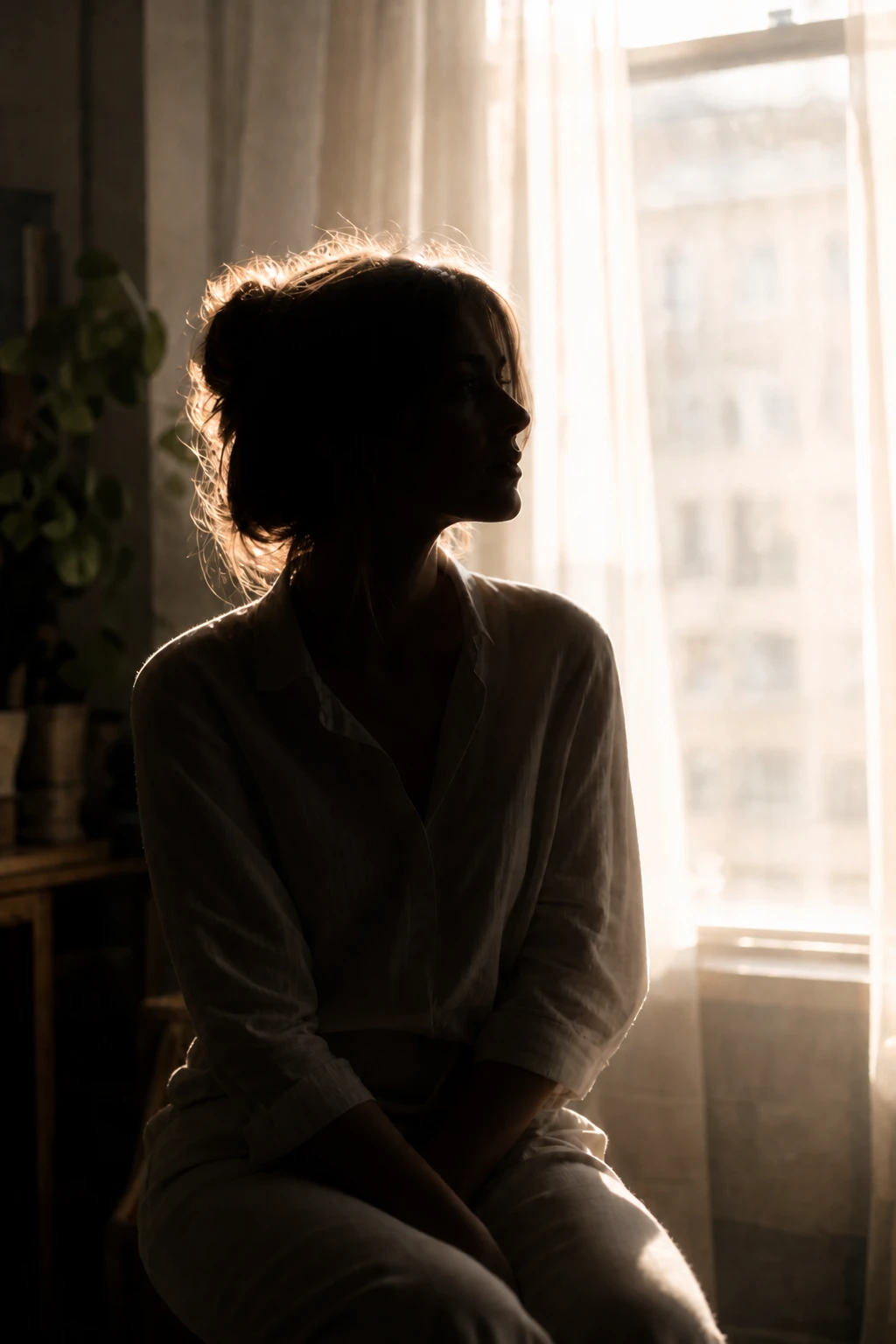 Portrait subject — Front Bounce Off variation of Dreamy Backlit Window.