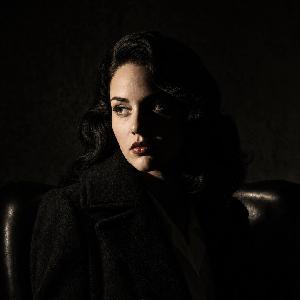 Portrait subject — 90° Hard Split variation of Film Noir Fresnel.