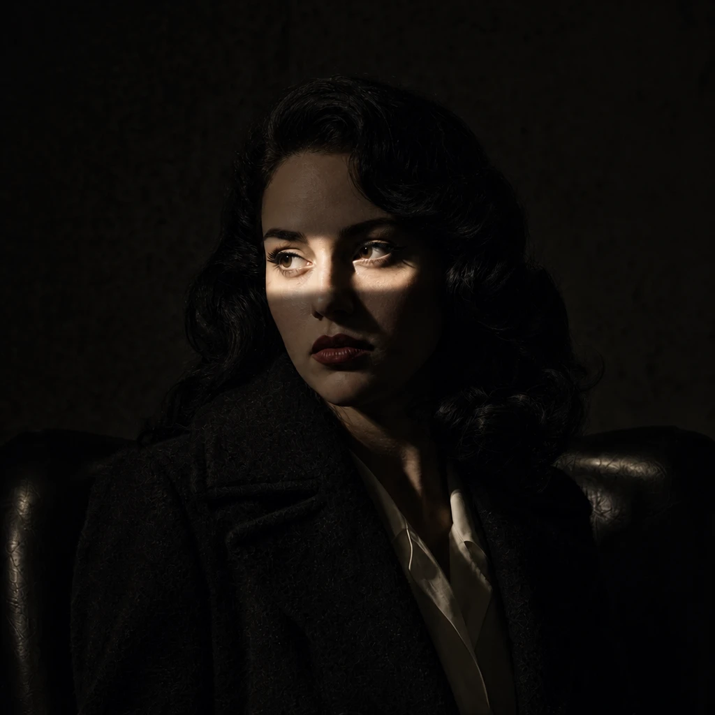 Portrait subject — Slash of Light variation of Film Noir Fresnel.