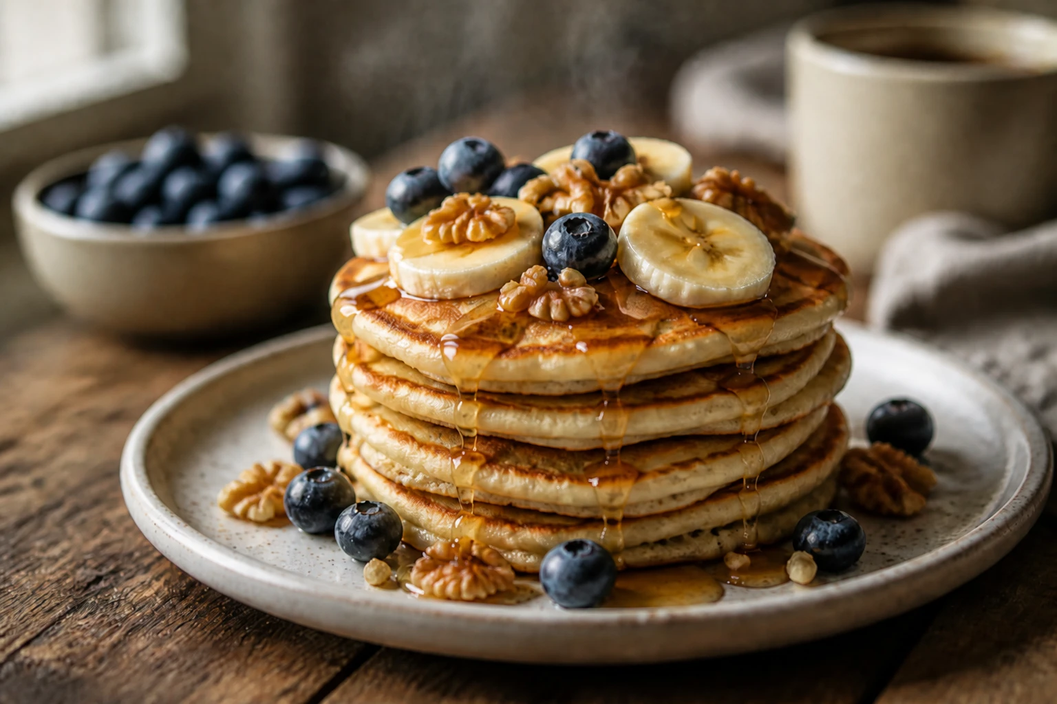 Stack of pancakes — Backlit Steam variation of Food Window Daylight.