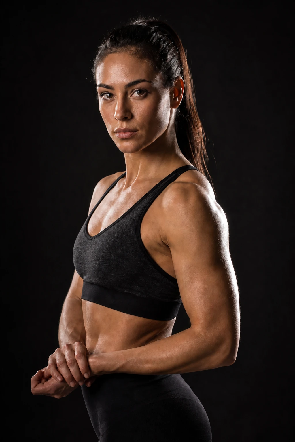 Athlete — Rim Added Edge variation of Gridded Softbox Athlete Portrait.