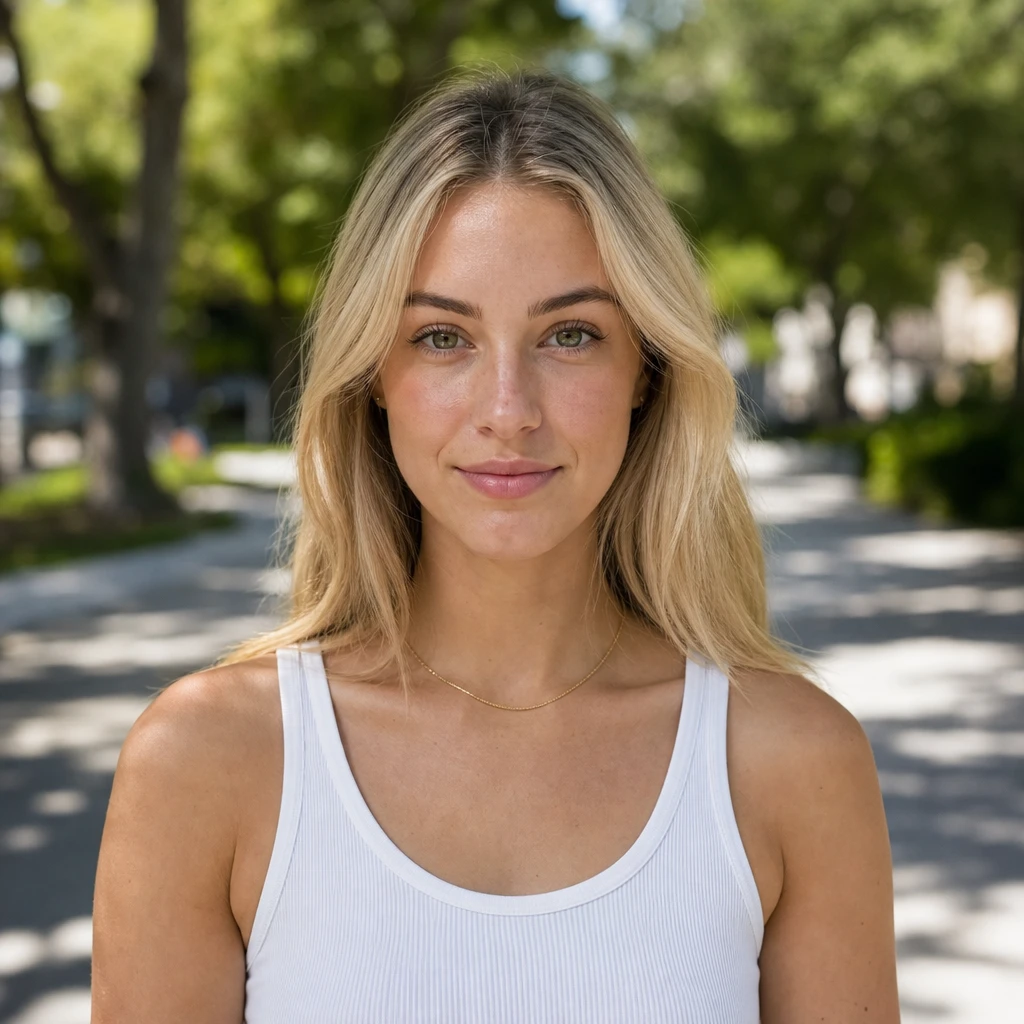 Portrait subject — Handheld Scrim Sun Portrait lighting setup.