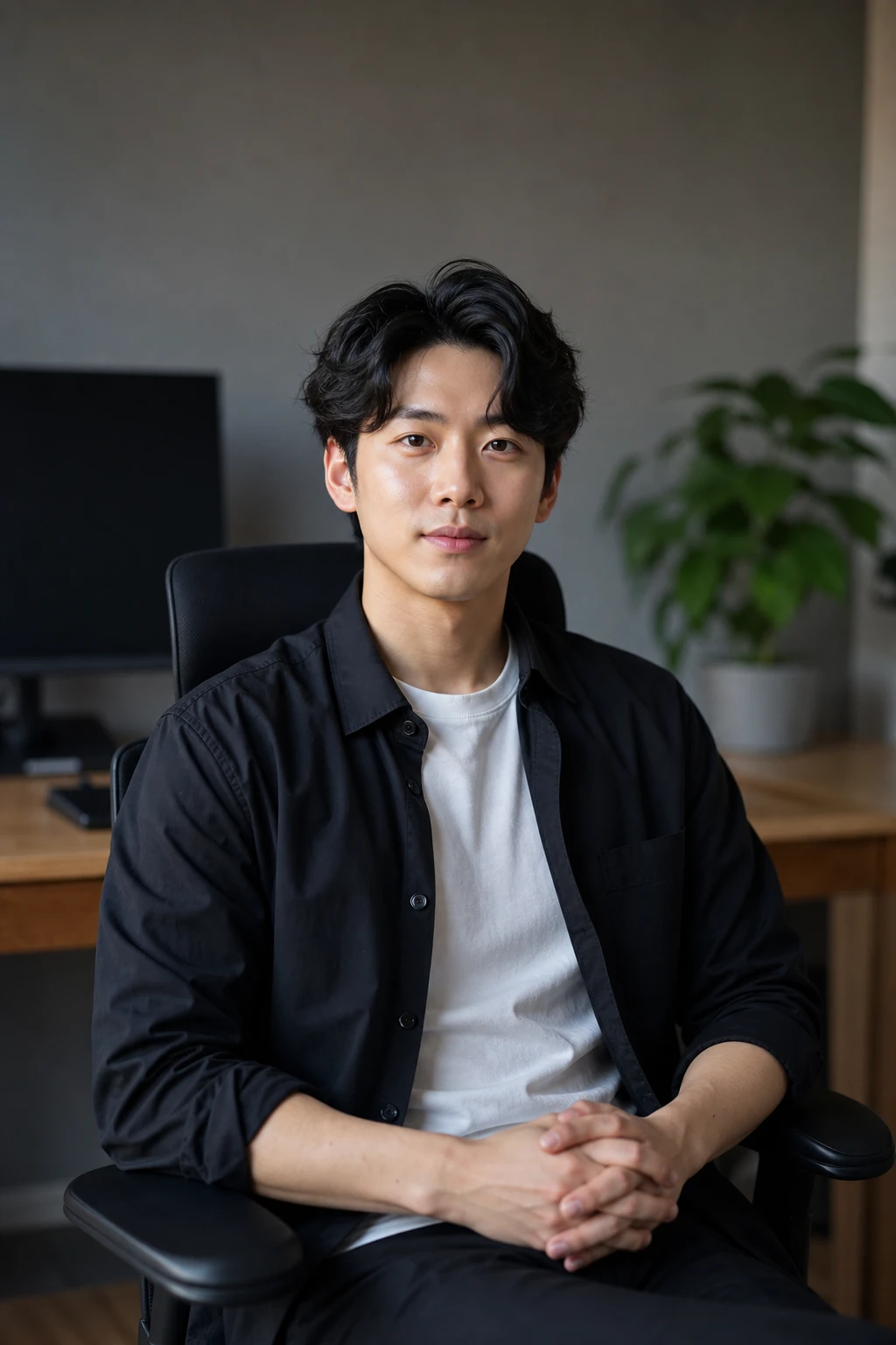 Portrait subject — LED Panel Interview Portrait lighting setup.