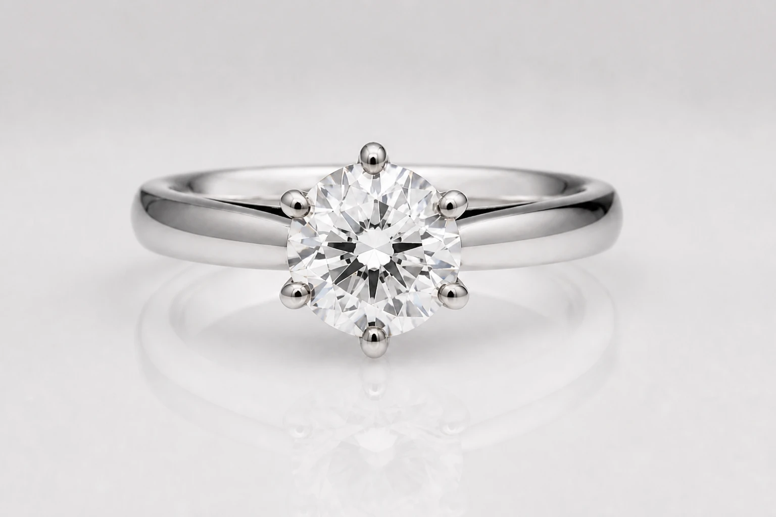 Closer shadow-side card for a darker far edge and slimmer metal read Diamond ring — Black Card Edge variation of Light Tent Silver Ring Jewelry.