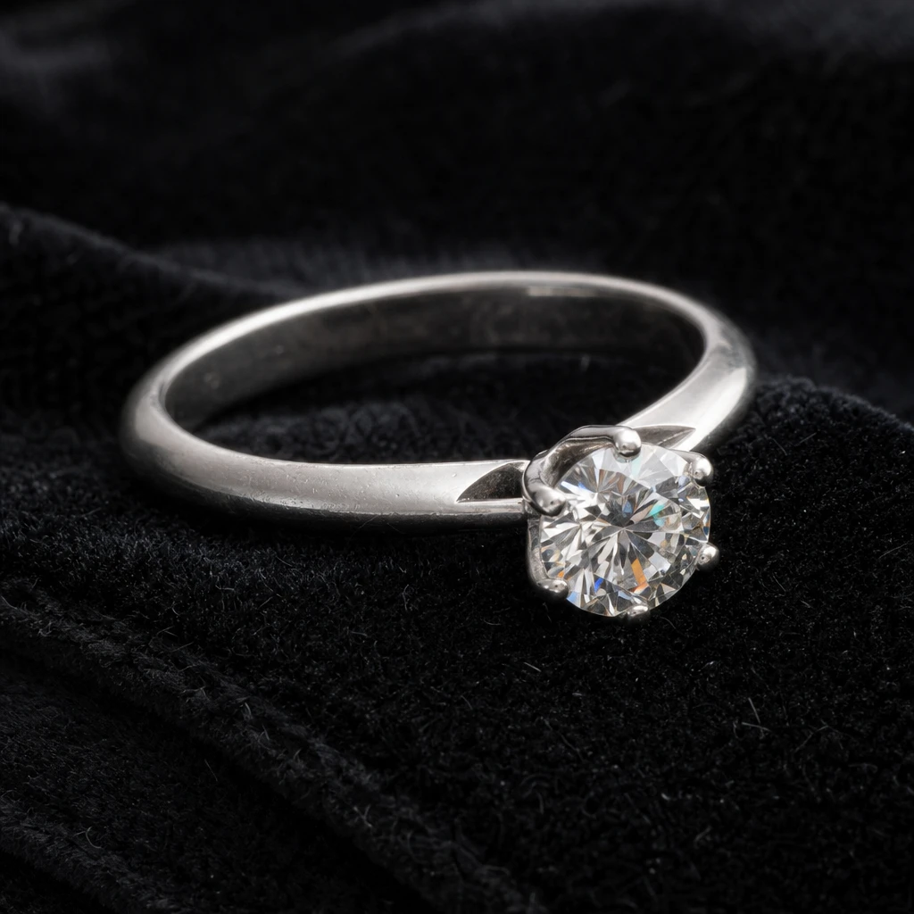 Diamond ring — Mirror Card Jewelry Sparkle Macro lighting setup.