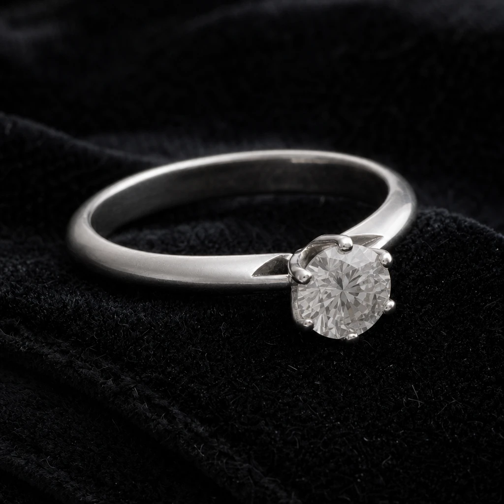 Remove the mirror card to show flat metal without the hero sparkle Diamond ring — No Mirror Card variation of Mirror Card Jewelry Sparkle Macro.