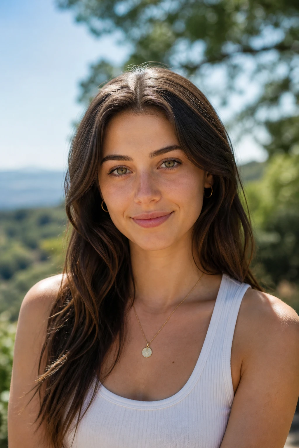 Portrait subject — Overhead Scrim Daylight Portrait lighting setup.