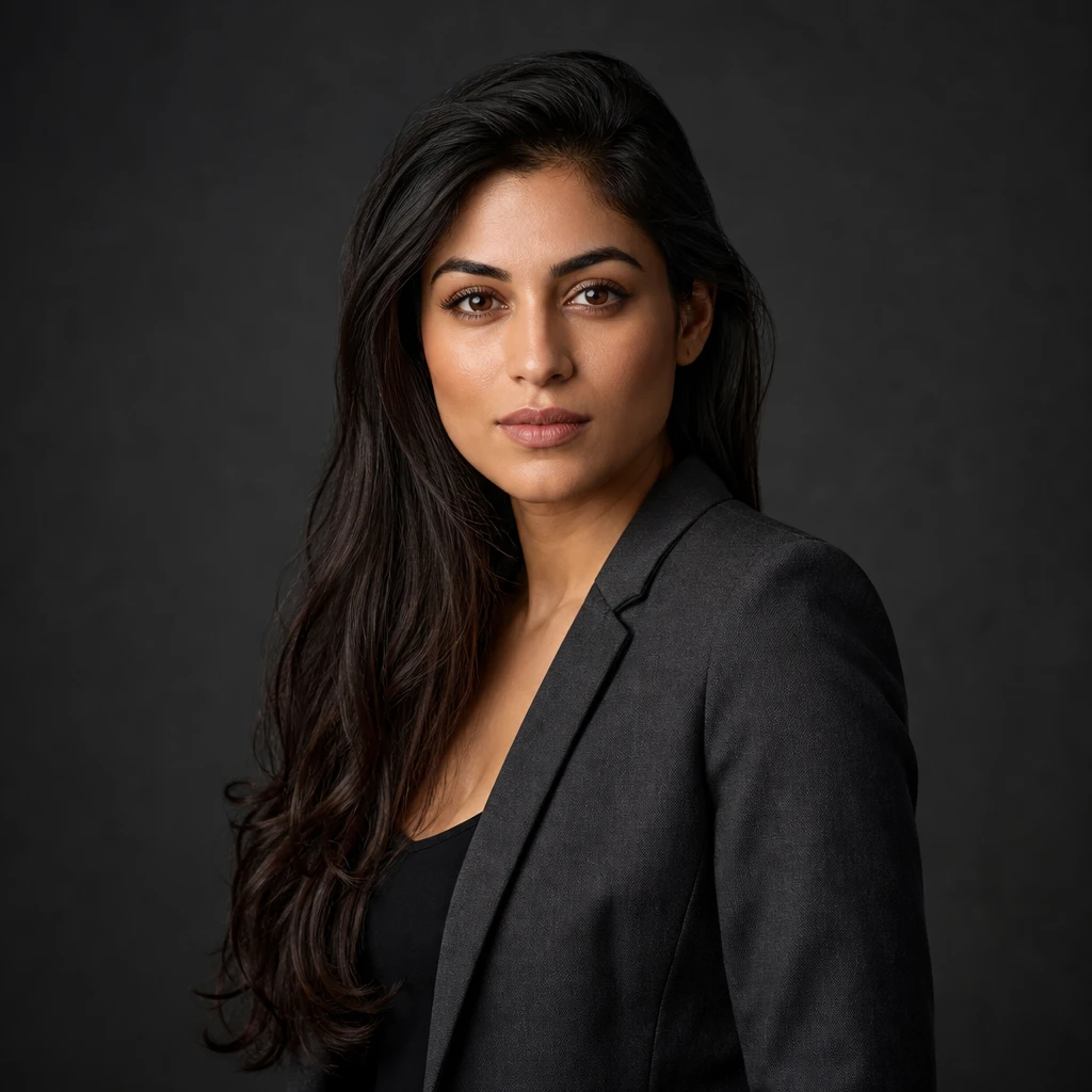 Styled portrait subject — Parabolic Soft Fashion Portrait lighting setup.