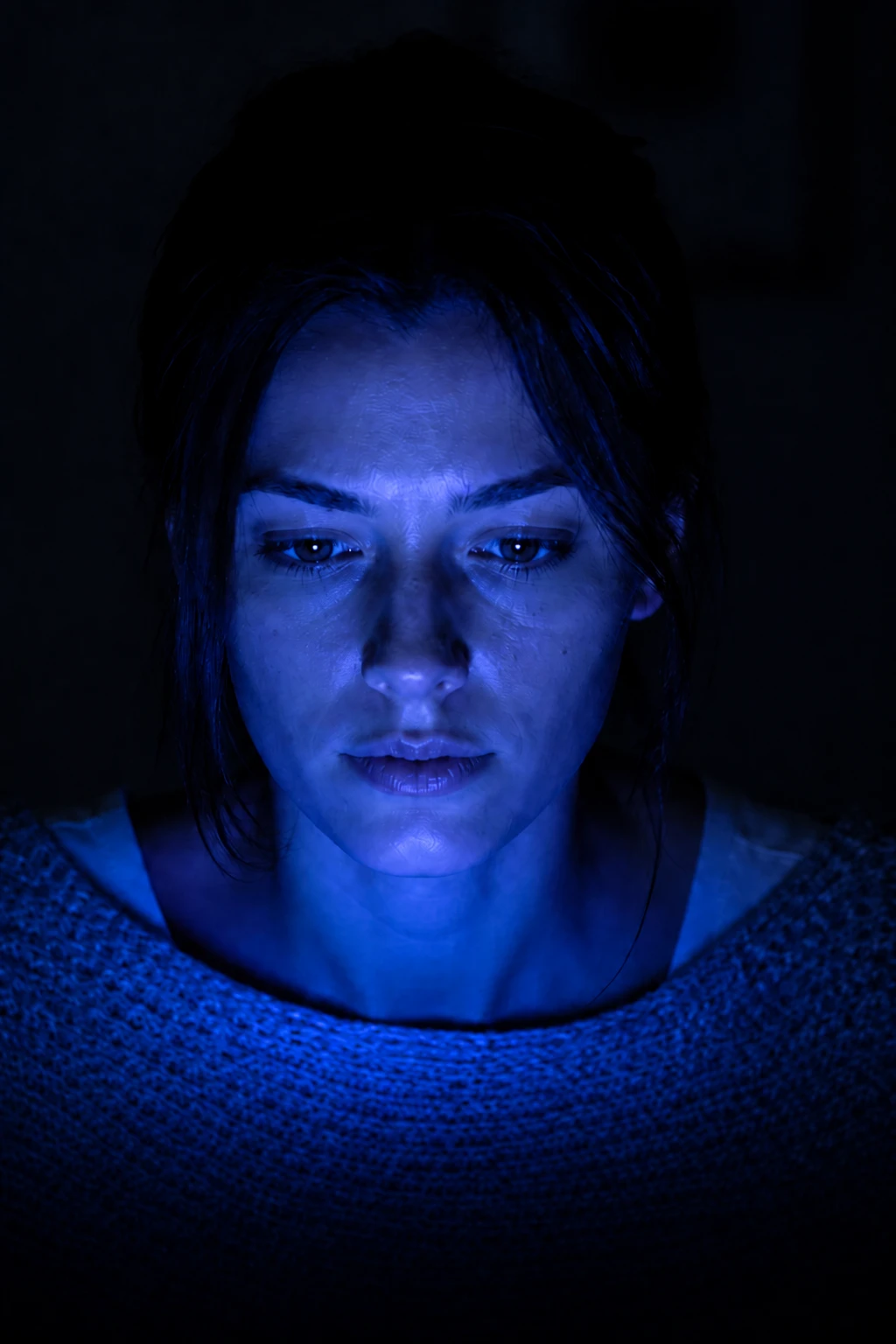 Portrait subject — Blue Screen variation of Screen Glow Practical Portrait.