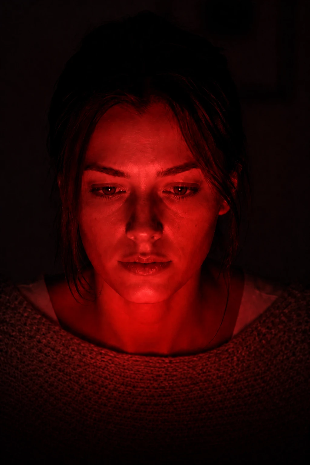 Portrait subject — Red Screen variation of Screen Glow Practical Portrait.
