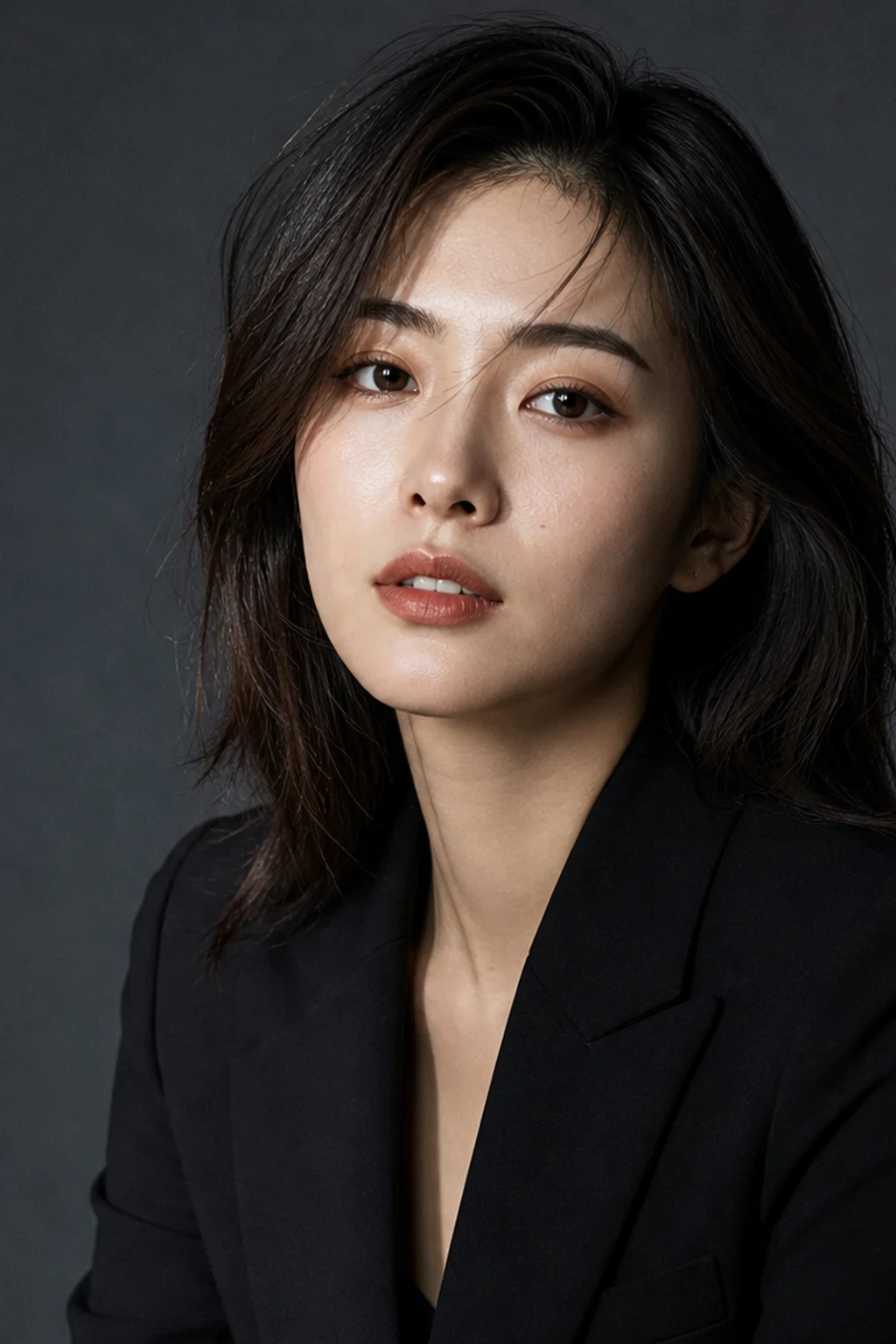 Styled portrait subject — Speedlight Gridded Editorial Portrait lighting setup.