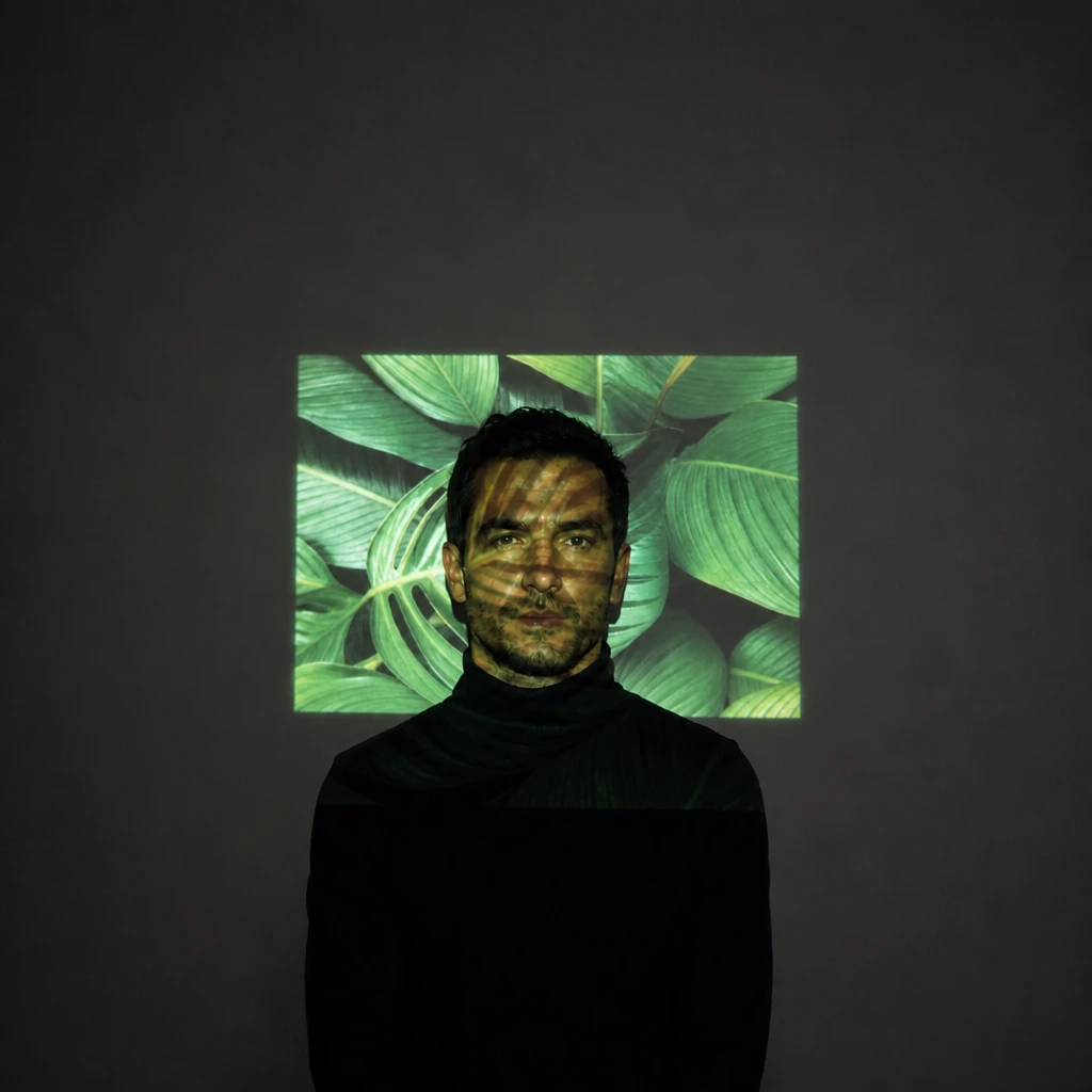 Portrait subject — Closer, Brighter Pool variation of Video Projector Portrait — Image Key.