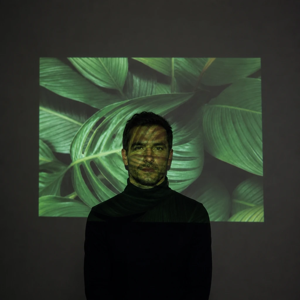 Portrait subject — Video Projector Portrait — Image Key lighting setup.