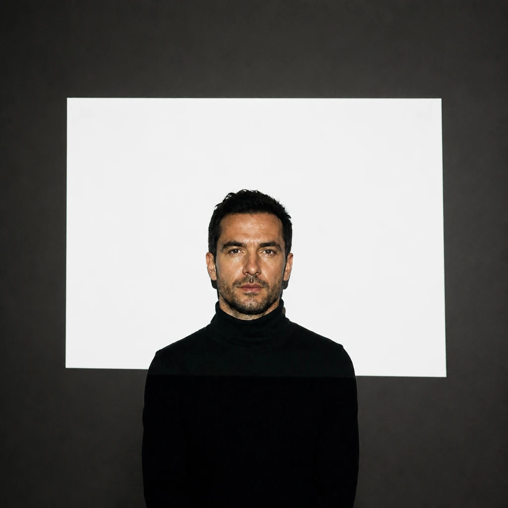 Portrait subject — Plain White Field variation of Video Projector Portrait — Image Key.