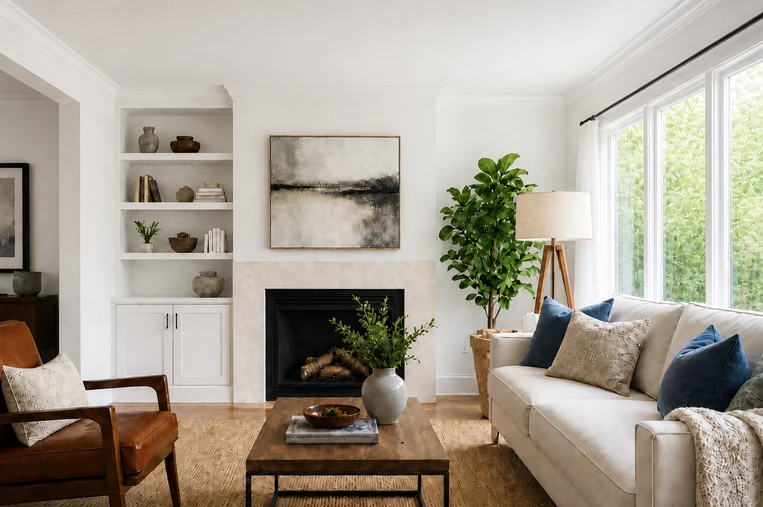 Living room interior — Window-Lit Interior Ambient lighting setup.