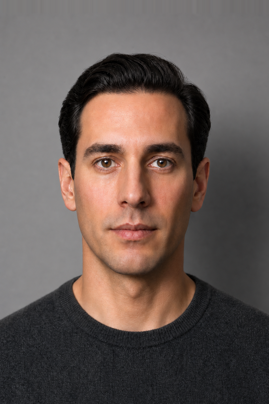 Portrait lit by a 120 cm octabox — 53° source