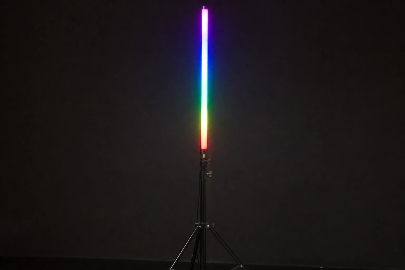 Tube light, rigged as it is used — LED tubes (often RGB) paint edges and environments with line-shaped color — staple of neon-room portraits and music/editorial sets